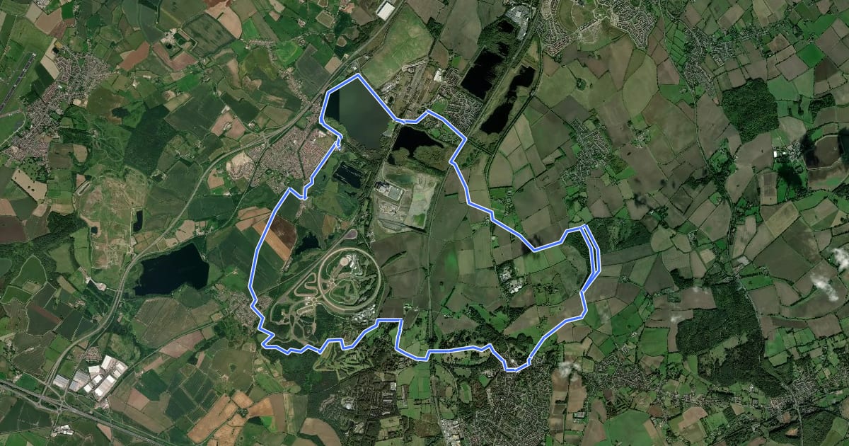 Маршрут Marston Vale Timberland Trail на спутниковом снимке