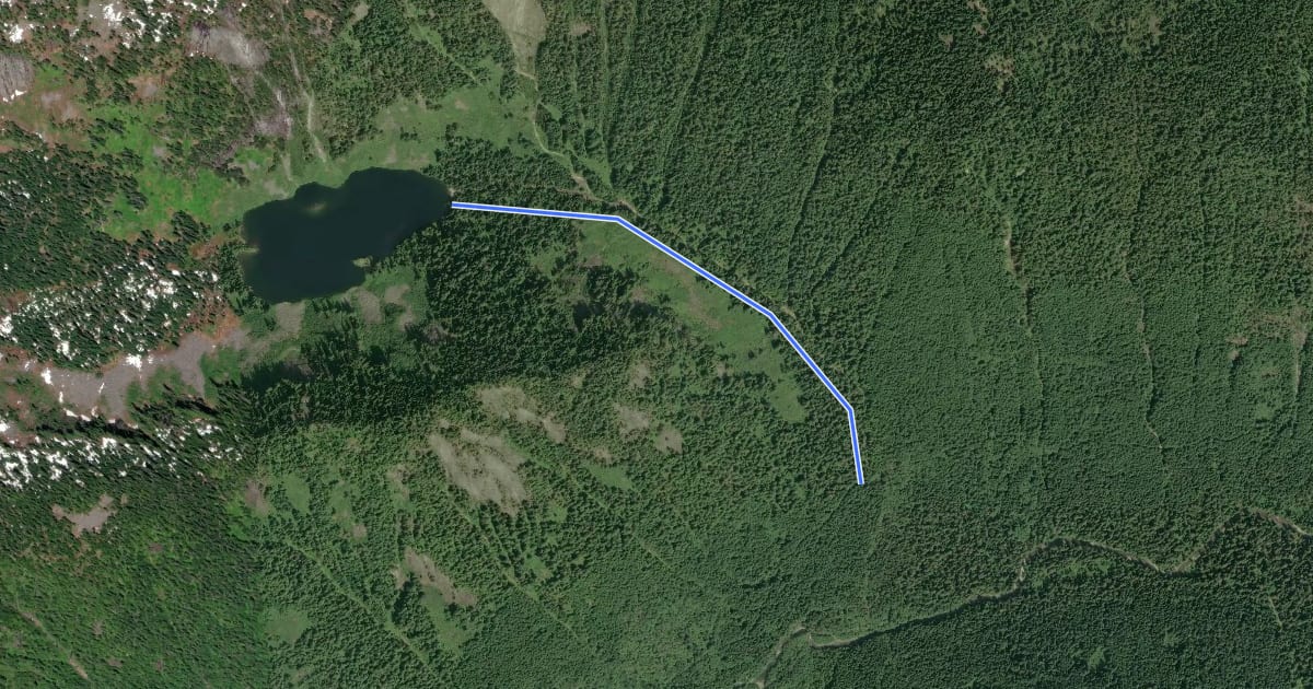 Маршрут Marten Lake Trail на спутниковом снимке
