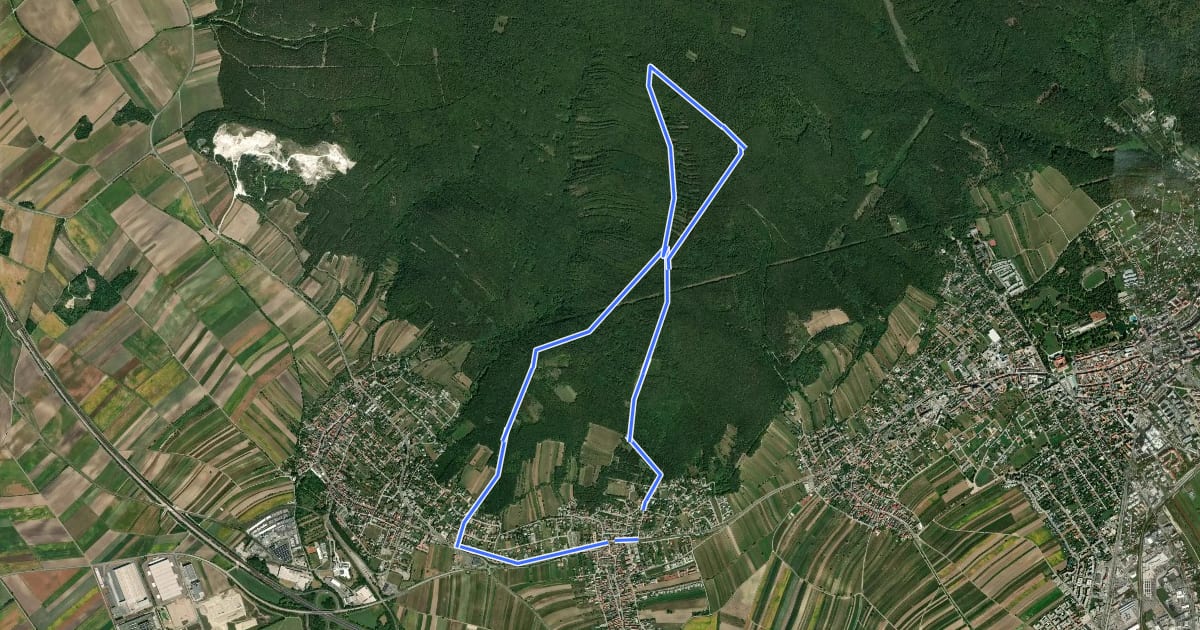 Маршрут Marterlweg bei Müllendorf на спутниковом снимке