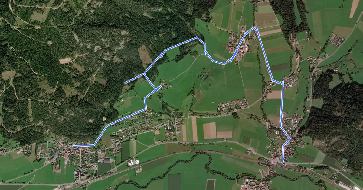 Маршрут Marterlweg Kammern Rundgang 2 (blau) на спутниковом снимке