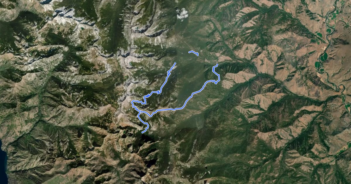 Маршрут Martin Creek Trail на спутниковом снимке