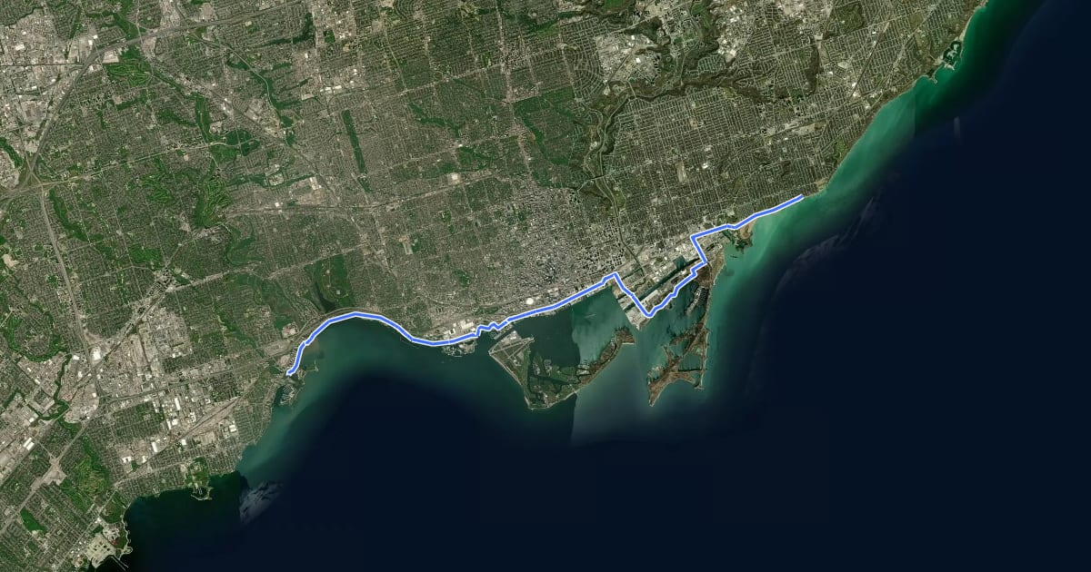 Маршрут Martin Goodman Trail на спутниковом снимке
