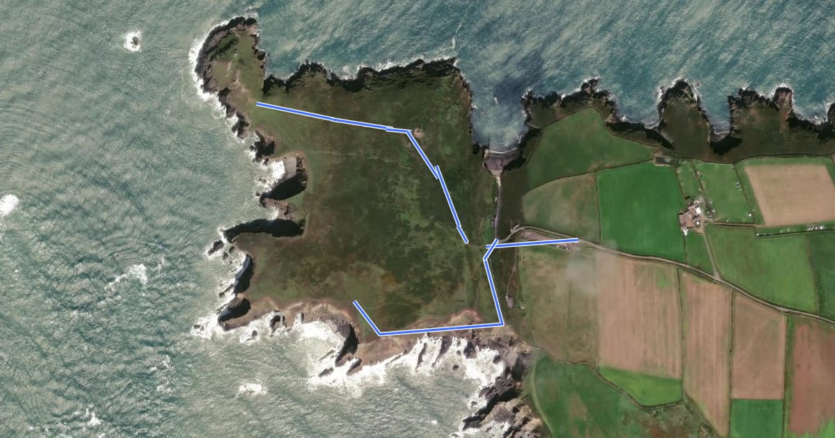 Маршрут Martins Haven - The Deer Park Walk, Pembroke на спутниковом снимке