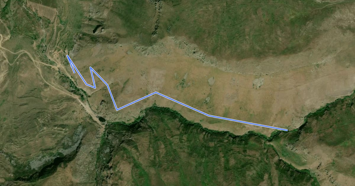 Маршрут Martiros Waterfall Trail на спутниковом снимке