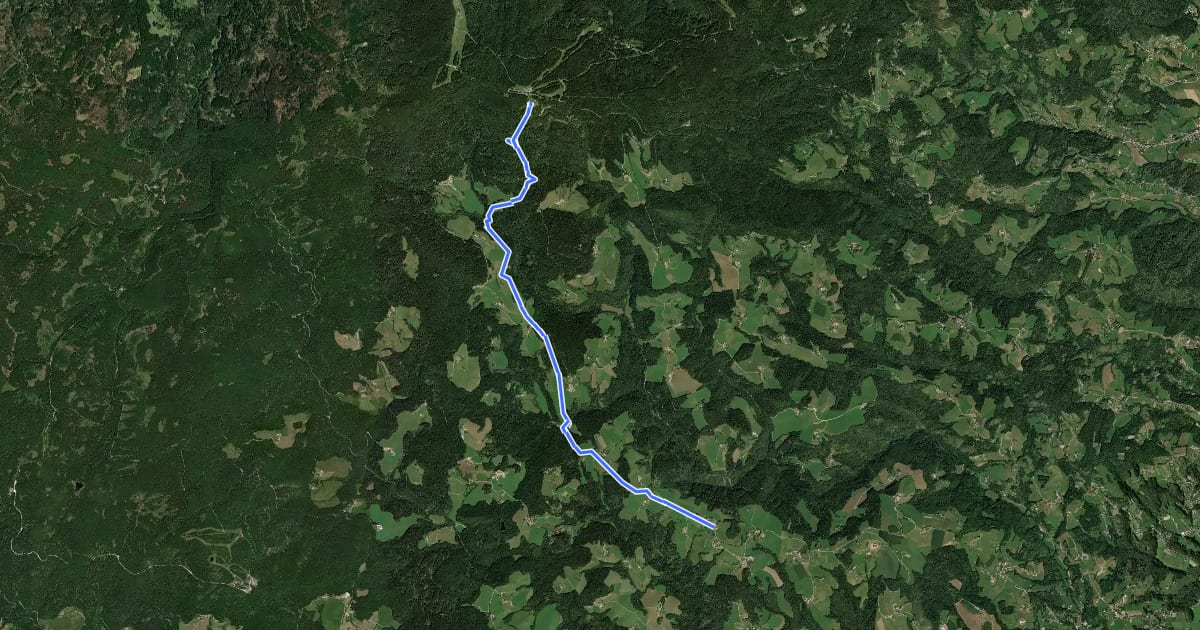 Маршрут Šmartno - Bojtina - Ruška koča на спутниковом снимке
