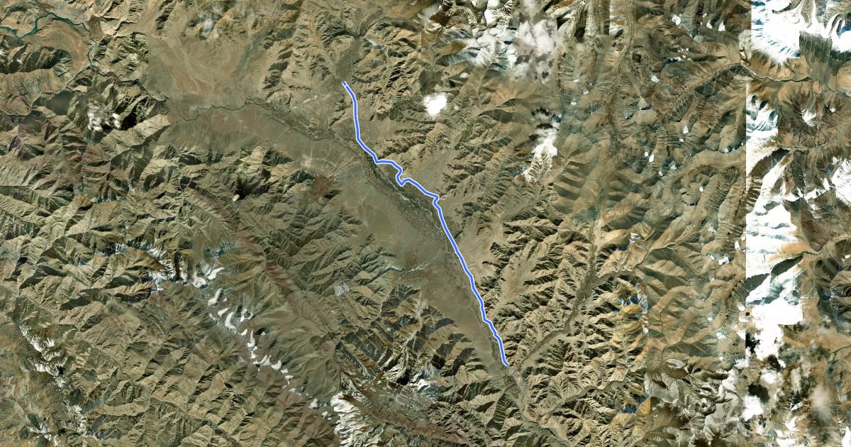 Маршрут Martselang to Leh на спутниковом снимке