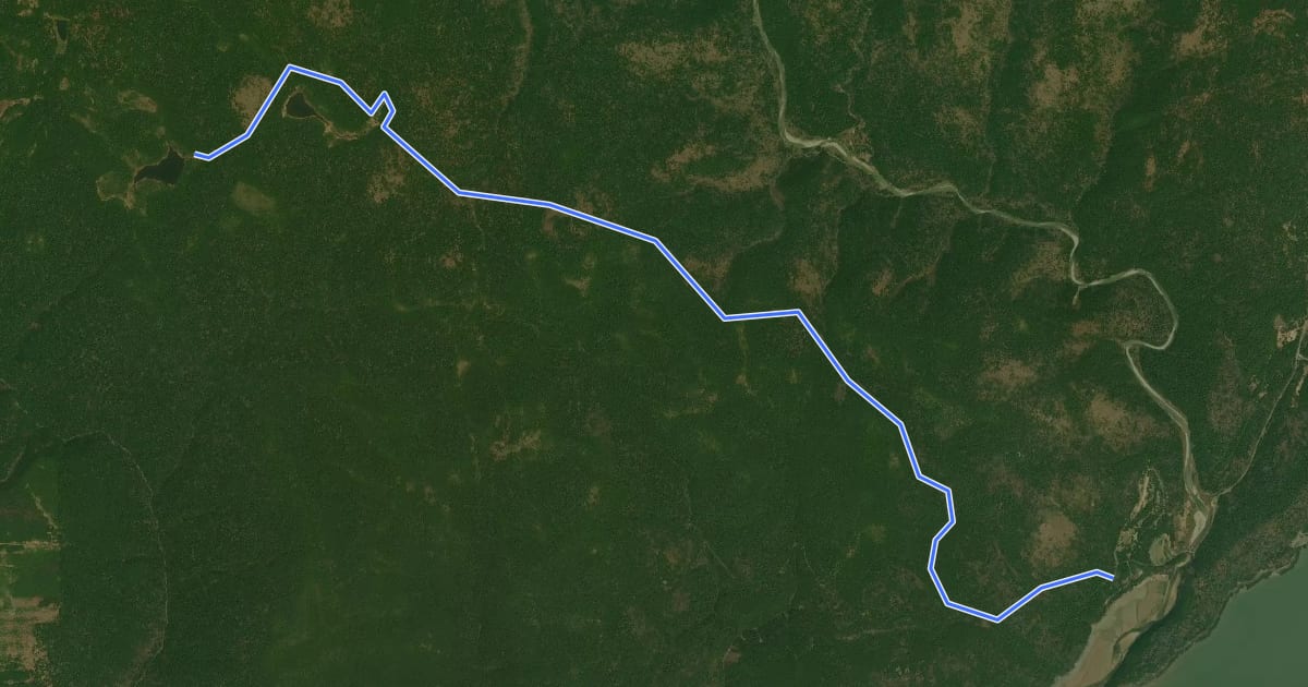 Маршрут Marven Lake Trail на спутниковом снимке