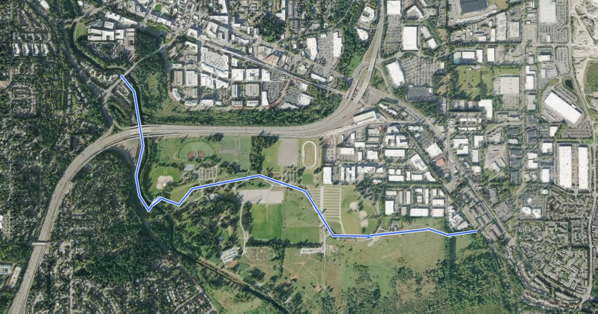 Маршрут Marymoor Connector Trail на спутниковом снимке