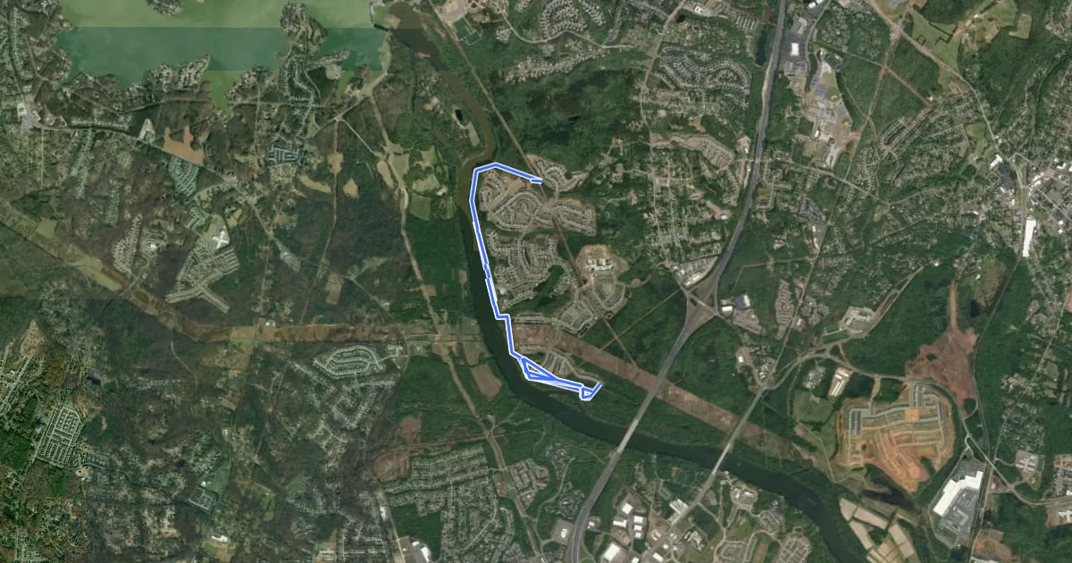Маршрут Mason's Bend Trail на спутниковом снимке