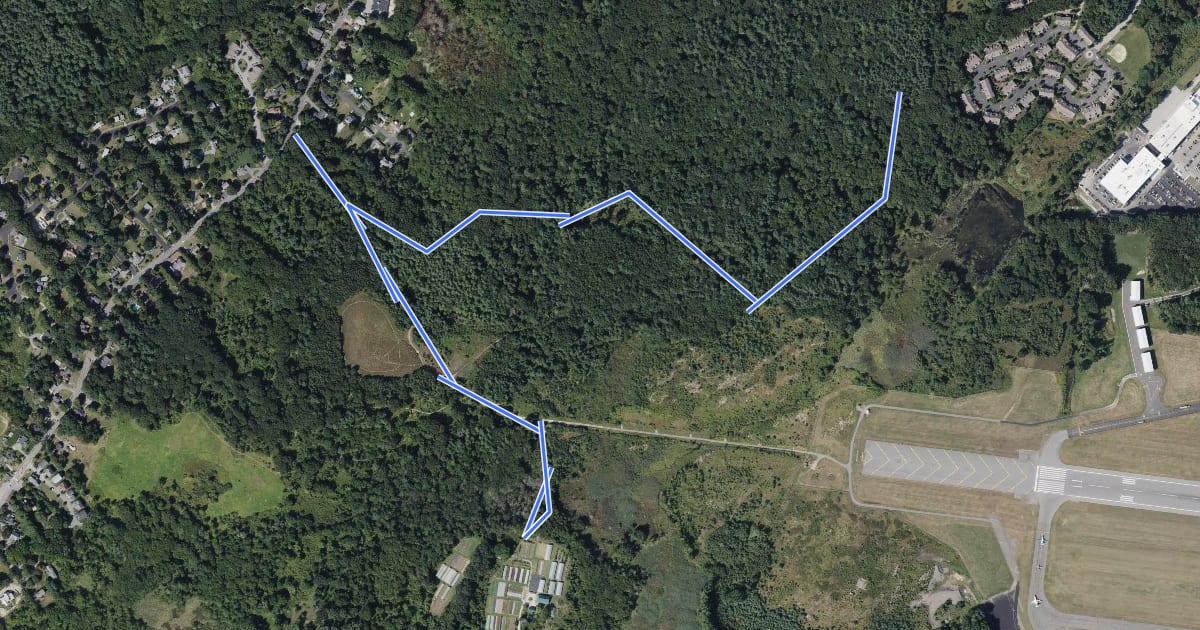 Маршрут Massport Designated Trail на спутниковом снимке