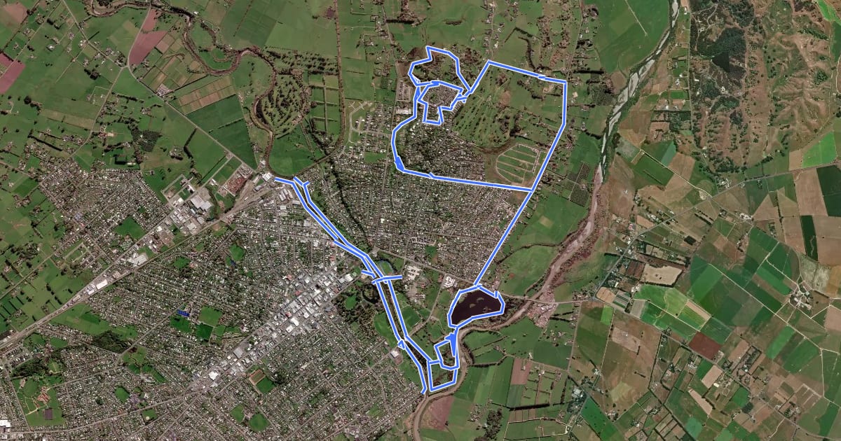 Маршрут Masterton Recreation Trail на спутниковом снимке