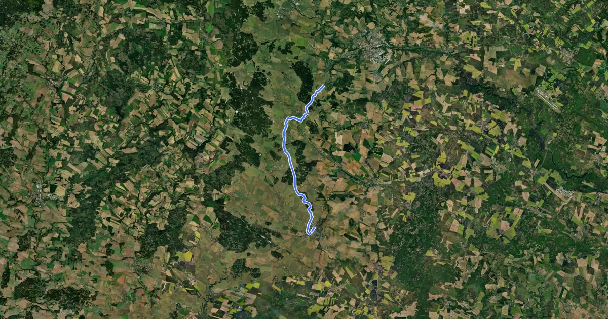 Маршрут Mastník - Moravské Budějovice на спутниковом снимке