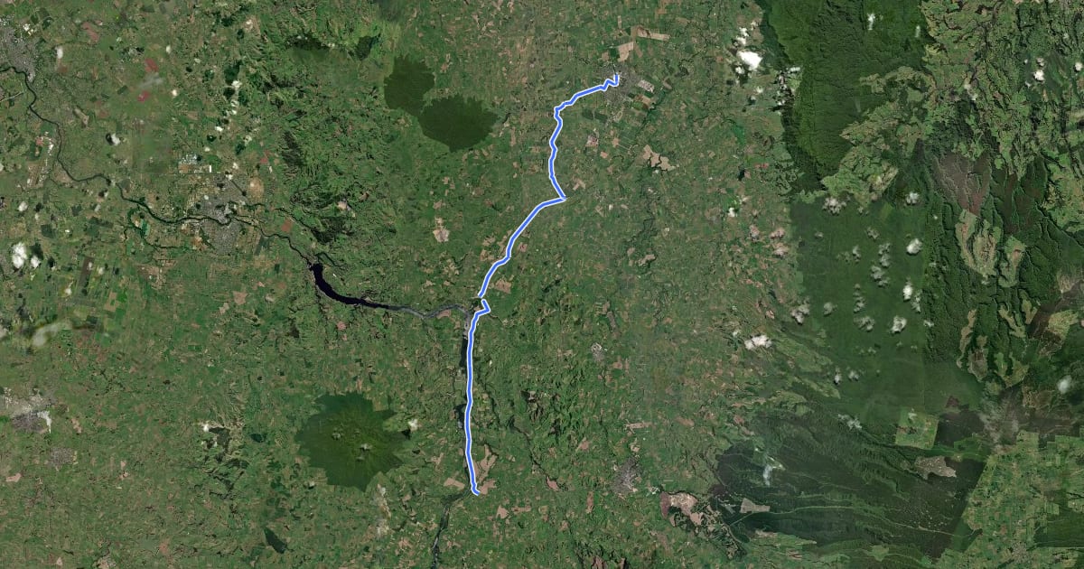 Маршрут Matamata Waikato River link TA на спутниковом снимке