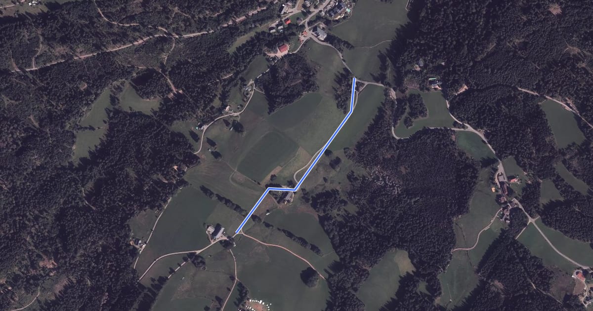 Маршрут Mathislehof - Oberzarten Keßlerhof на спутниковом снимке