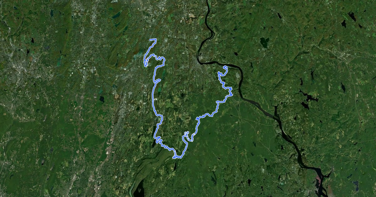 Маршрут Mattabesett Trail на спутниковом снимке