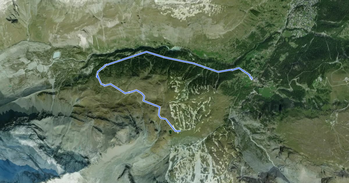 Маршрут Matternhorn-Trail на спутниковом снимке