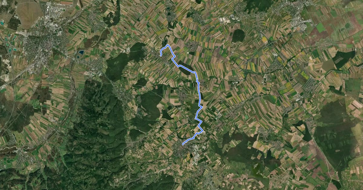 Маршрут Mattersburg - Krensdorf - Pöttsching на спутниковом снимке