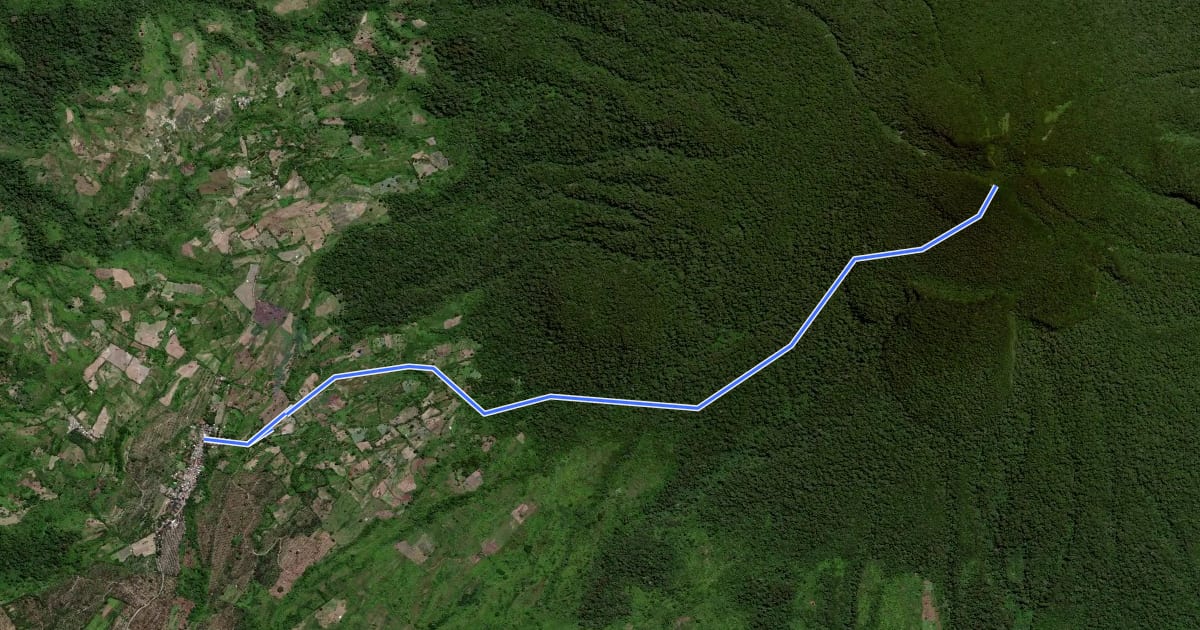 Маршрут Matutum Trail на спутниковом снимке