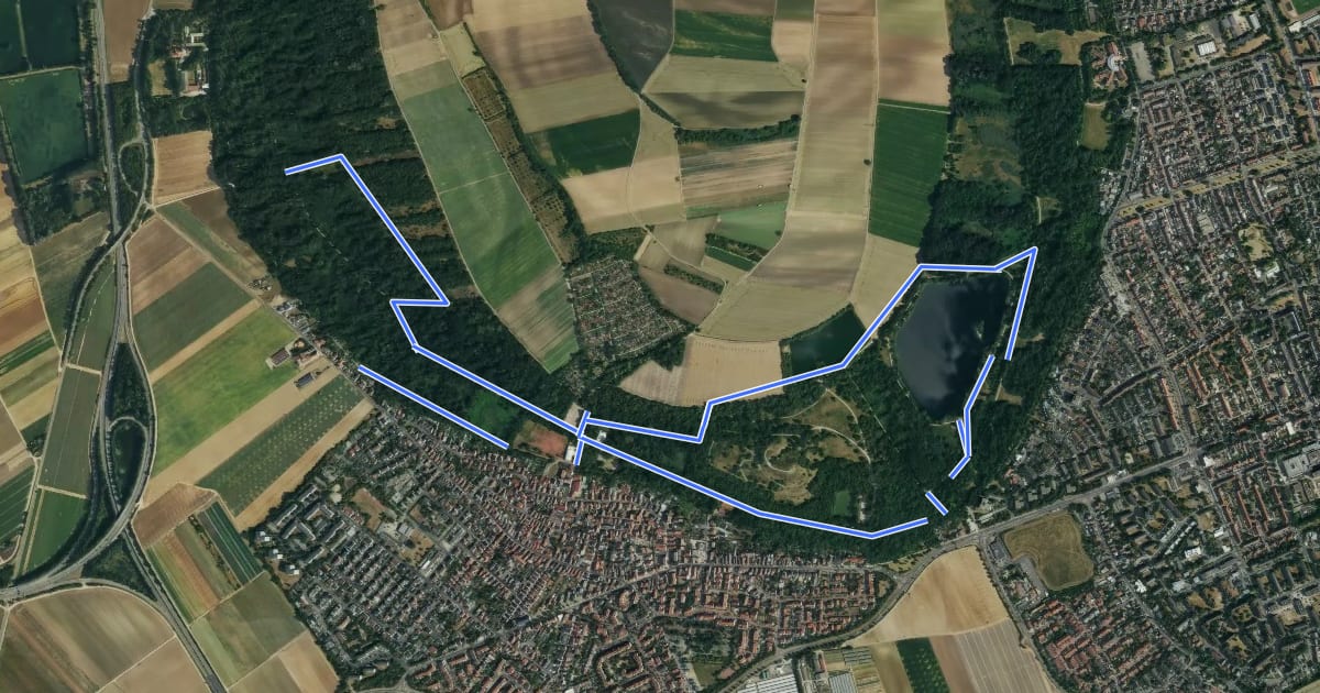 Маршрут Maudacher Rundweg на спутниковом снимке