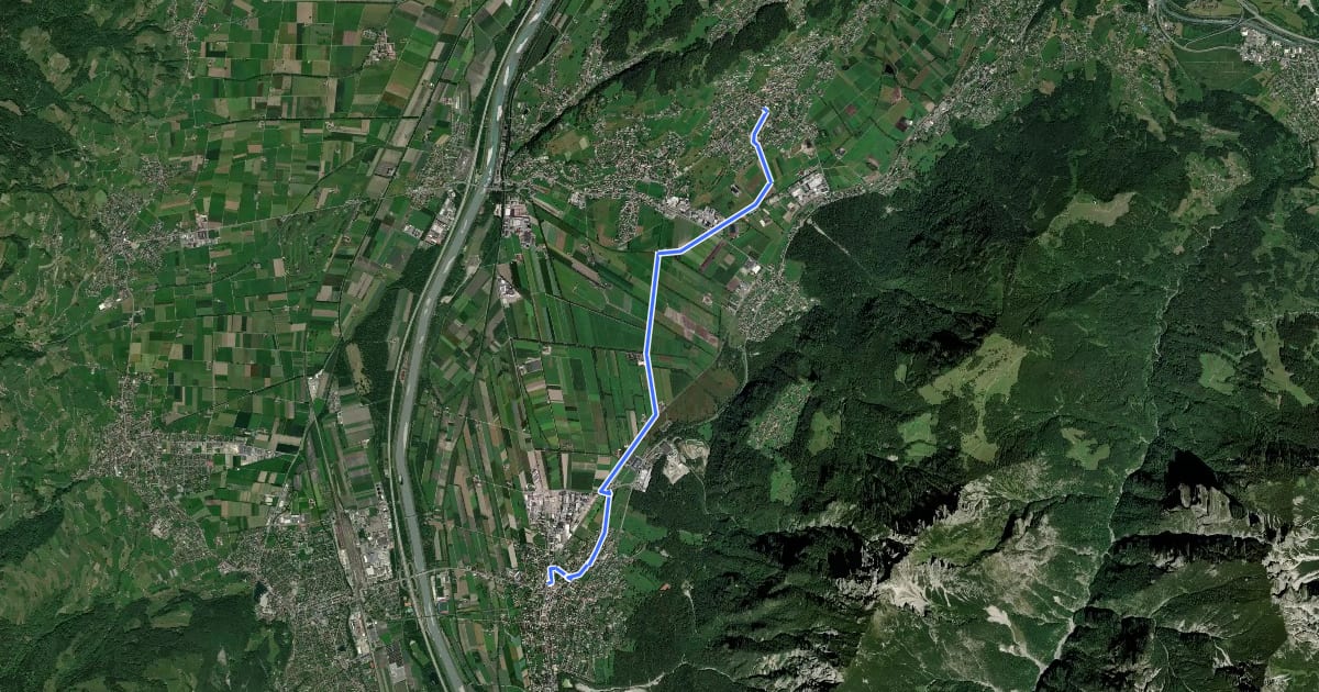 Маршрут Mauren - Sportpark Eschen-Mauren - Schaan на спутниковом снимке