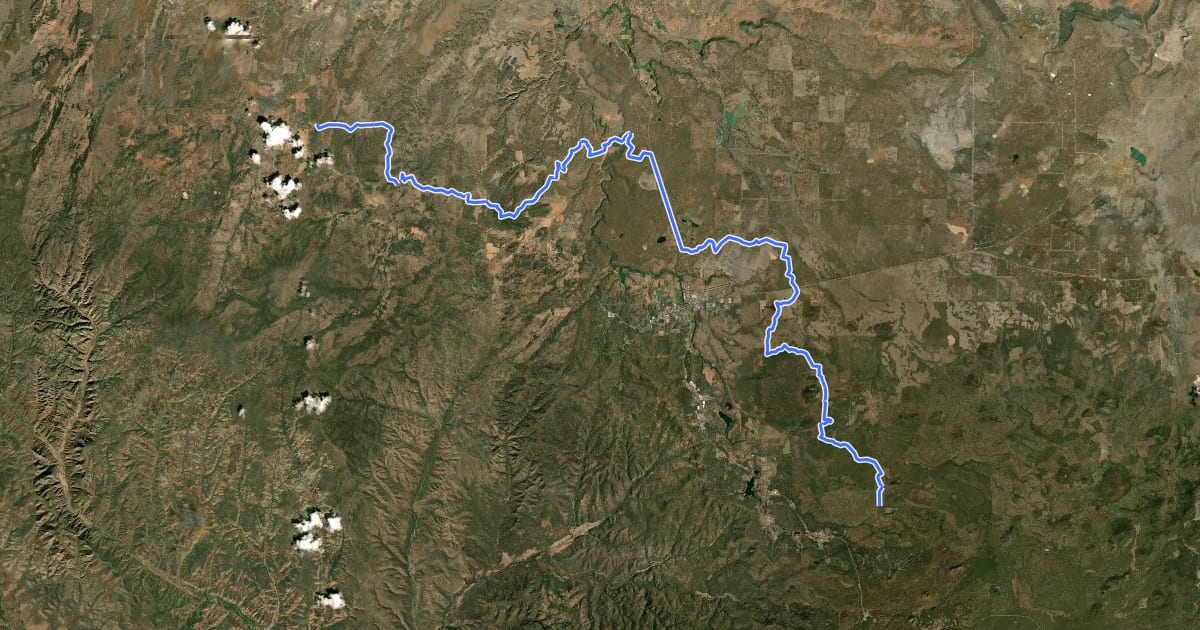 Маршрут Maverick OHV Trail на спутниковом снимке