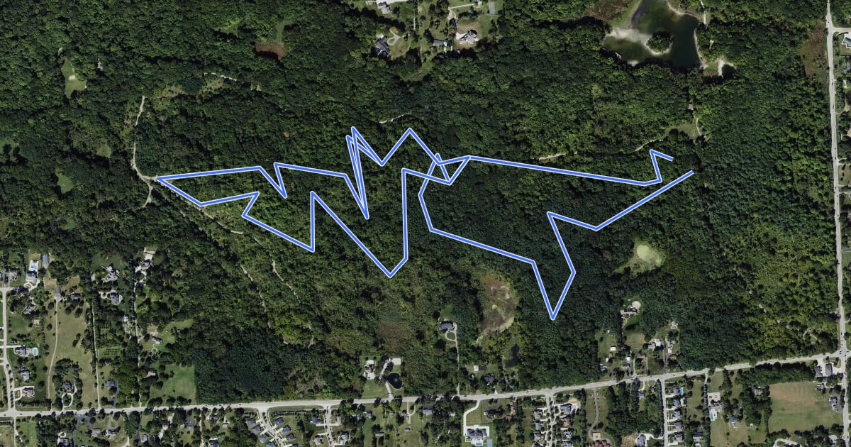 Маршрут Maybury Mountain Bike Trails на спутниковом снимке