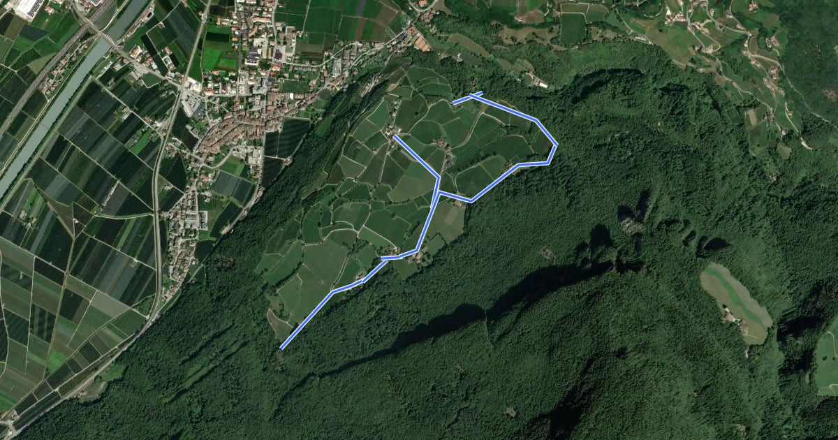 Маршрут Mazoner Hochweg на спутниковом снимке