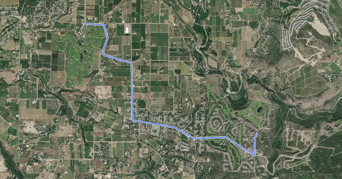 Маршрут McCulloch Road на спутниковом снимке
