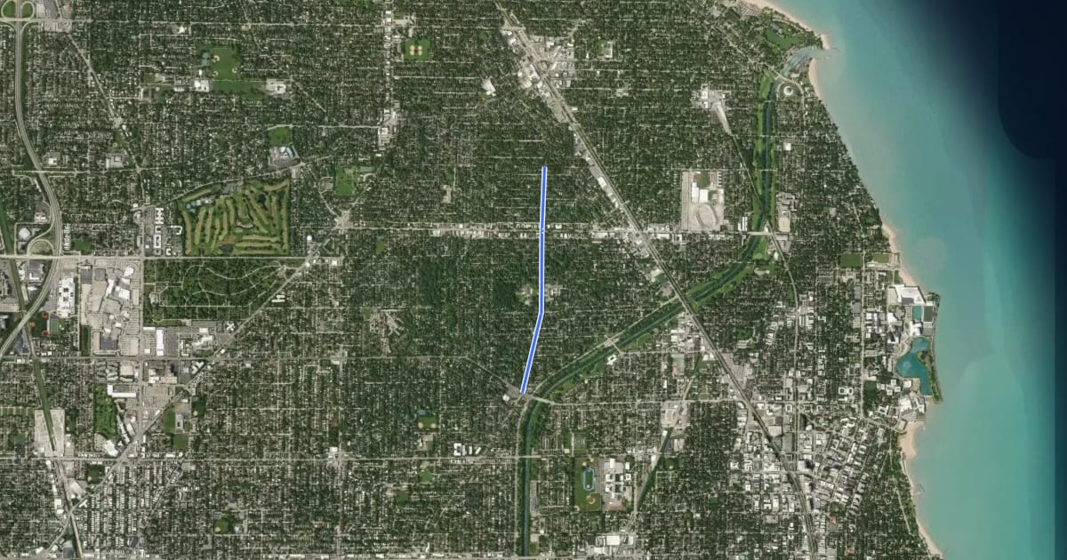Маршрут McDaniel Avenue на спутниковом снимке