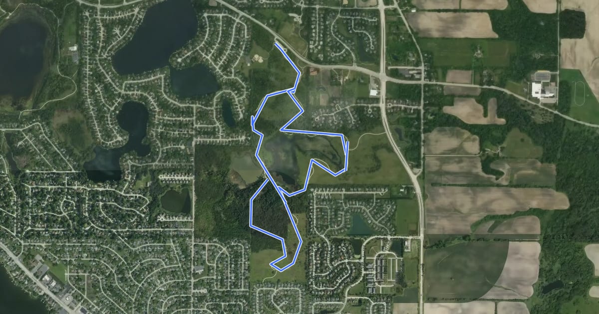 Маршрут McDonald Woods Trail на спутниковом снимке