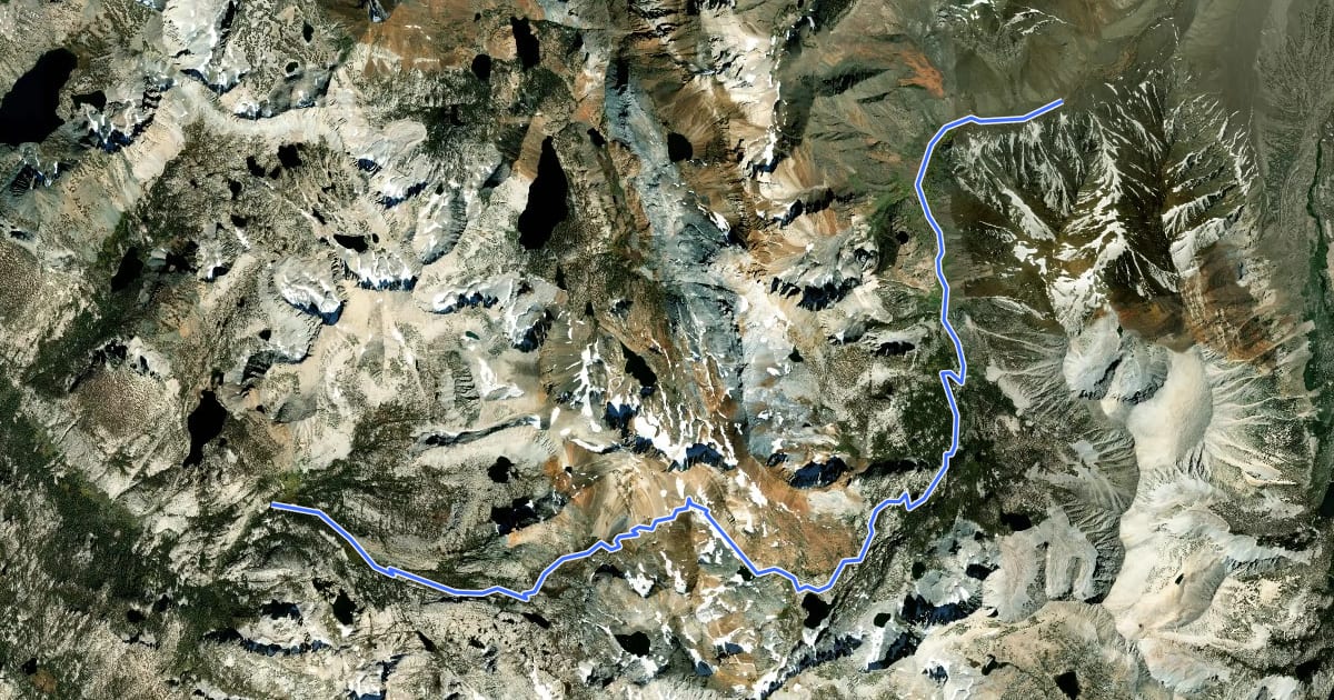 Маршрут McGee Pass Trail на спутниковом снимке