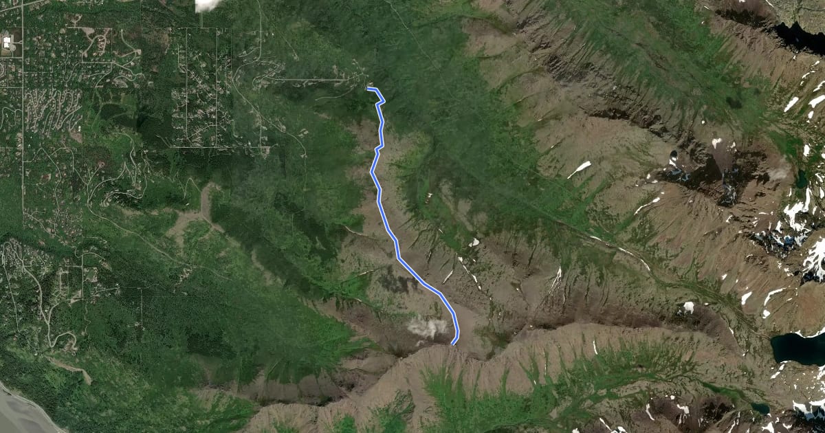 Маршрут McHugh Peak Trail North на спутниковом снимке