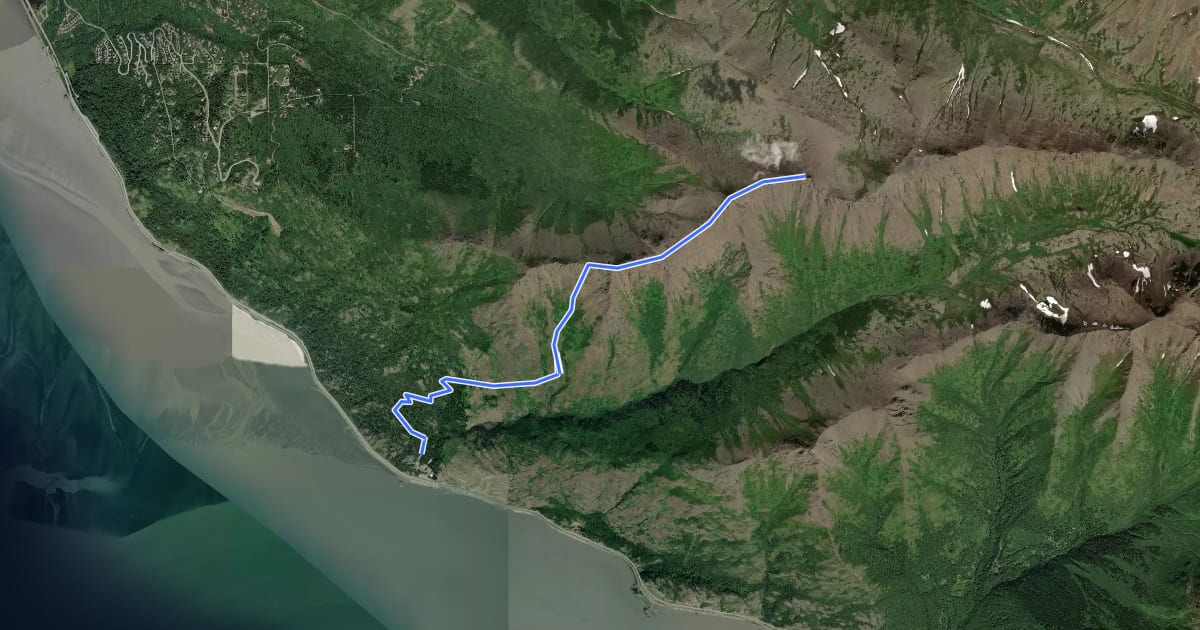Маршрут McHugh Peak Trail South на спутниковом снимке