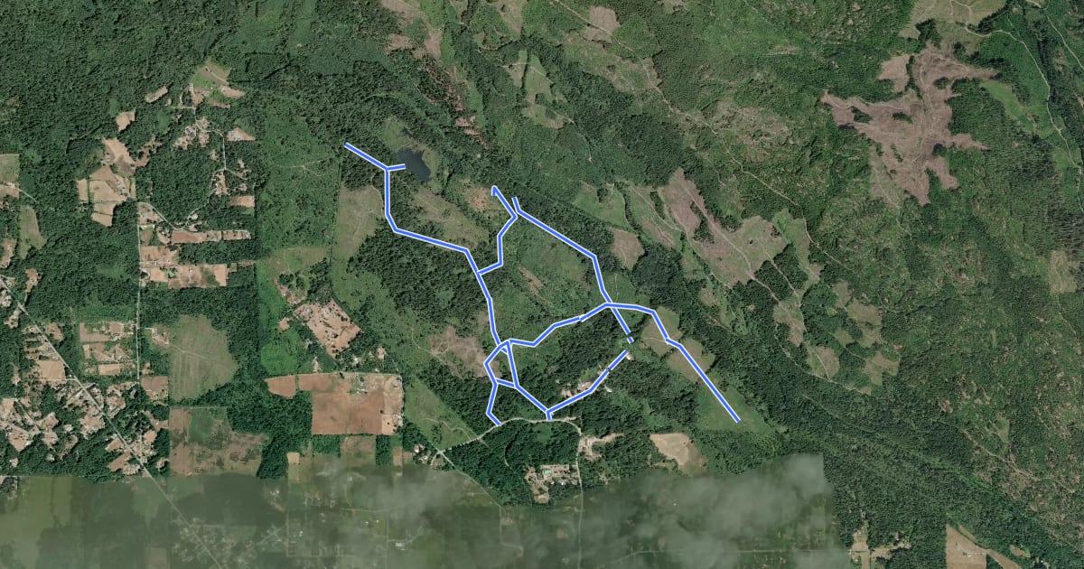 Маршрут Mclean Mill Trails на спутниковом снимке