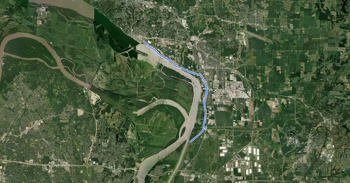 Маршрут MCT Confluence Trail на спутниковом снимке