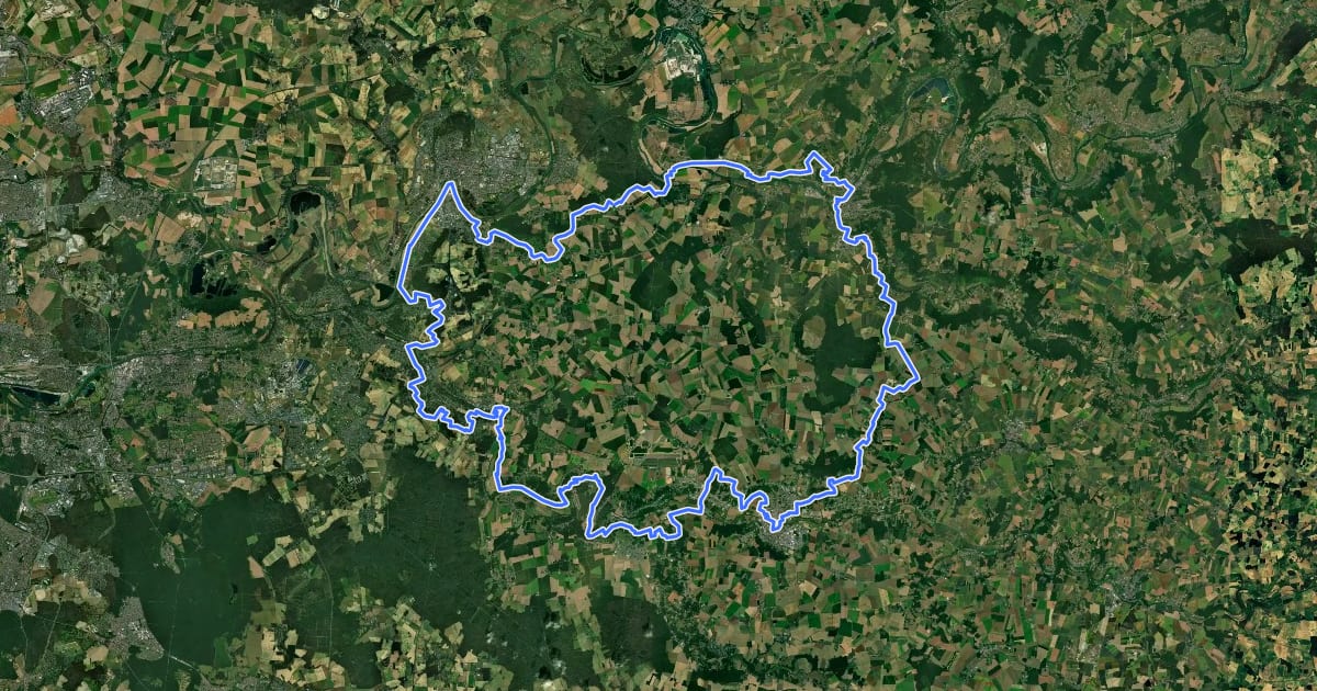 Маршрут MDM Boucle 1 - Entre Marne et Grand-Morin на спутниковом снимке