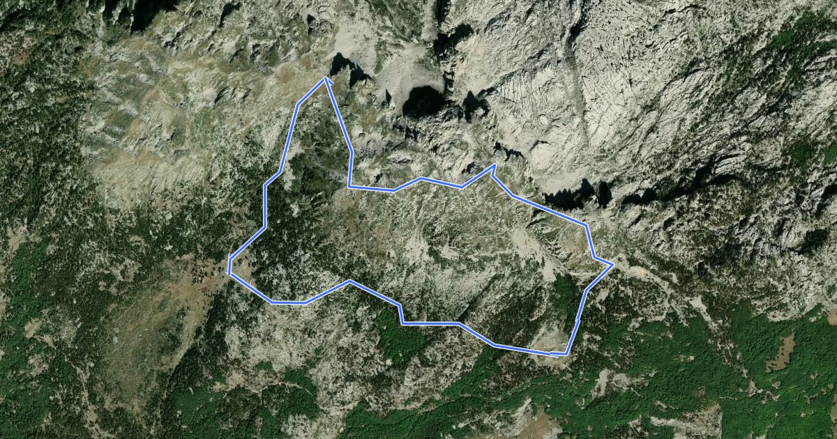 Маршрут Međeđi Vrh Trail (suggested trail, no trailmarks) на спутниковом снимке