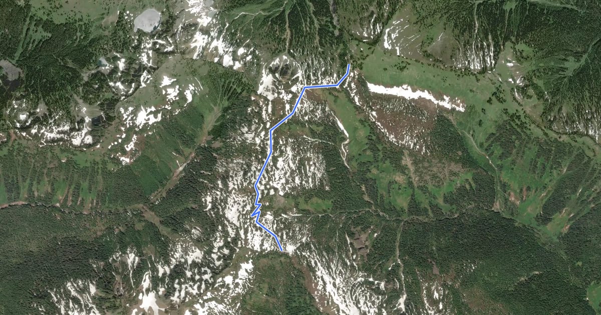 Маршрут Meander Meadow - Dishpan Gap - Cady Ridge Loop на спутниковом снимке