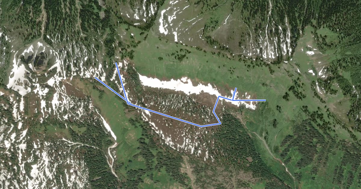 Маршрут Meander Meadows Spur Trail на спутниковом снимке