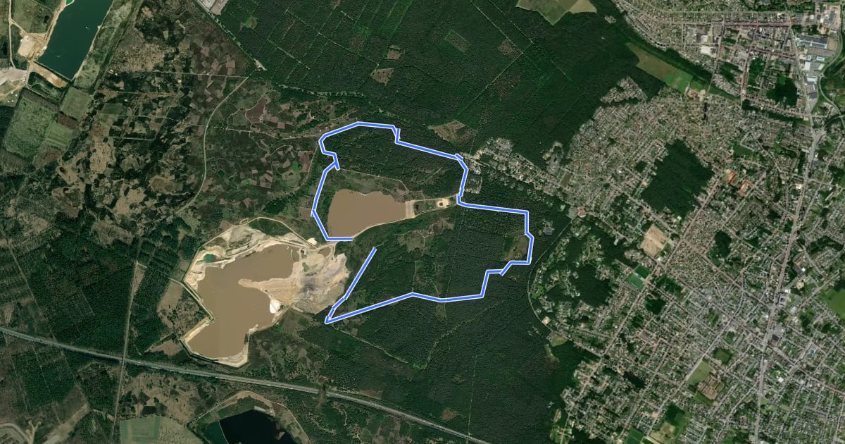 Маршрут Mechelse Heide Rode driehoek на спутниковом снимке