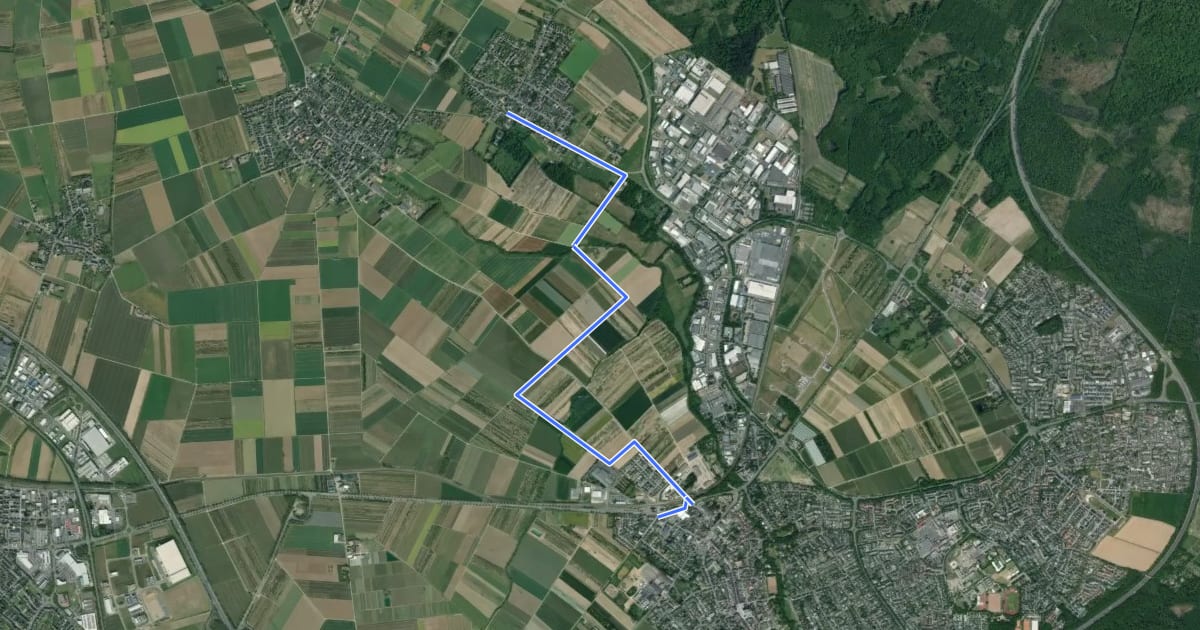 Маршрут Meckenheim Lüftelberg (84) - Meckenheim (85) на спутниковом снимке