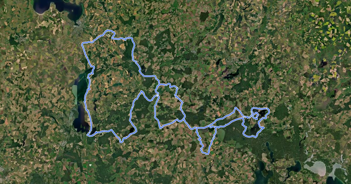 Маршрут Mecklenburgischer Seen Rundweg на спутниковом снимке