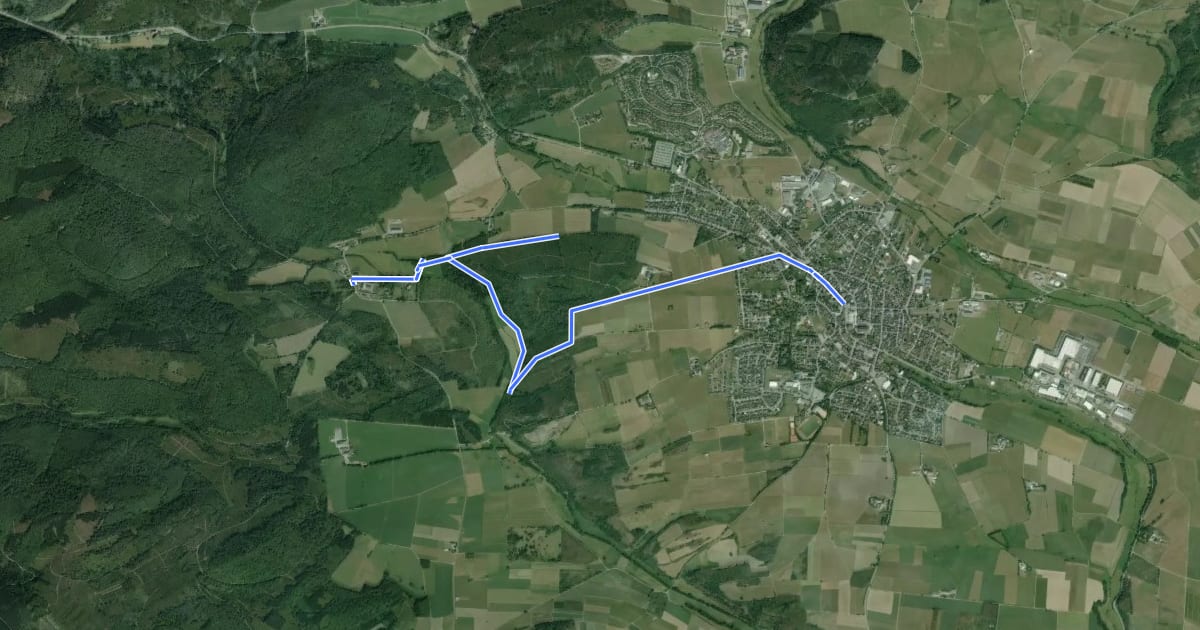 Маршрут Medebach Rundweg M1 Kahlenweg на спутниковом снимке