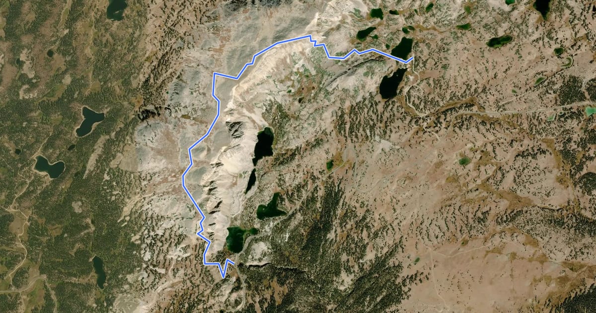 Маршрут Medicine Bow Peak Trail на спутниковом снимке