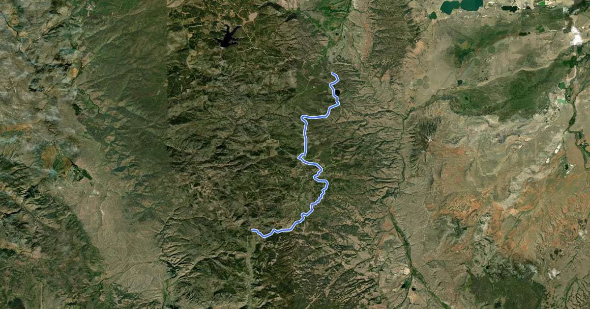 Маршрут Medicine Bow Rail-Trail на спутниковом снимке