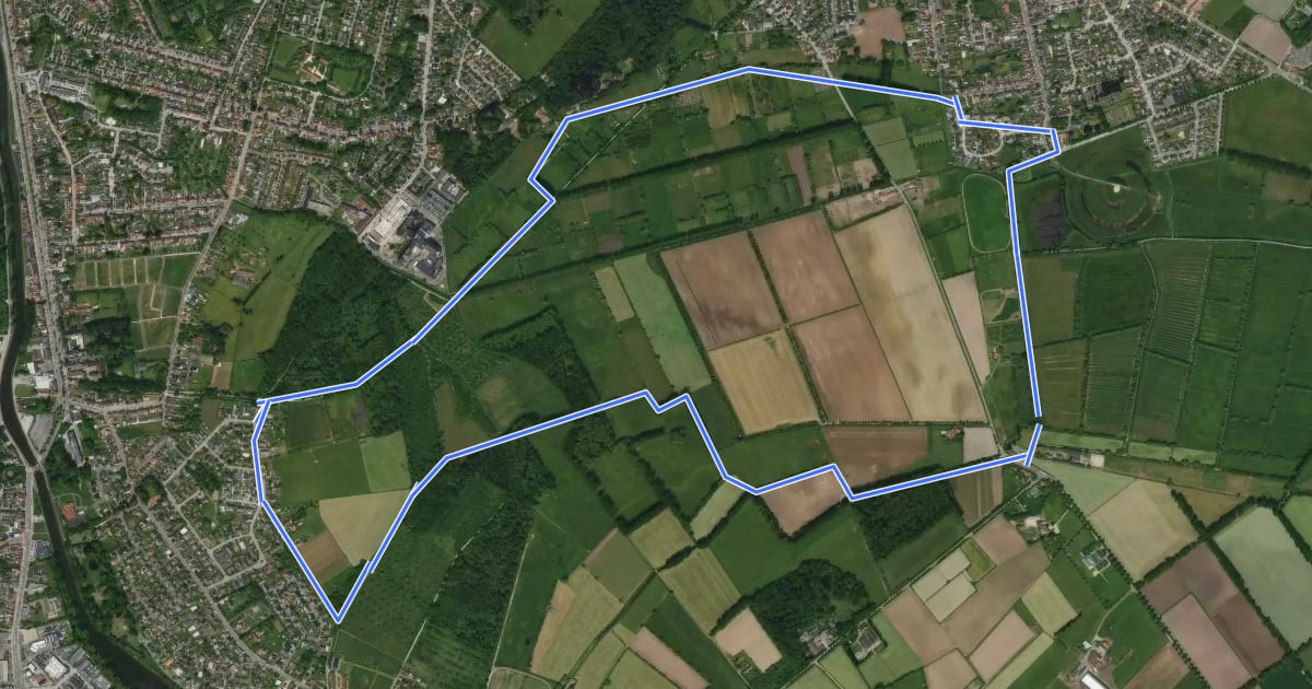 Маршрут Meersen wandelroute на спутниковом снимке
