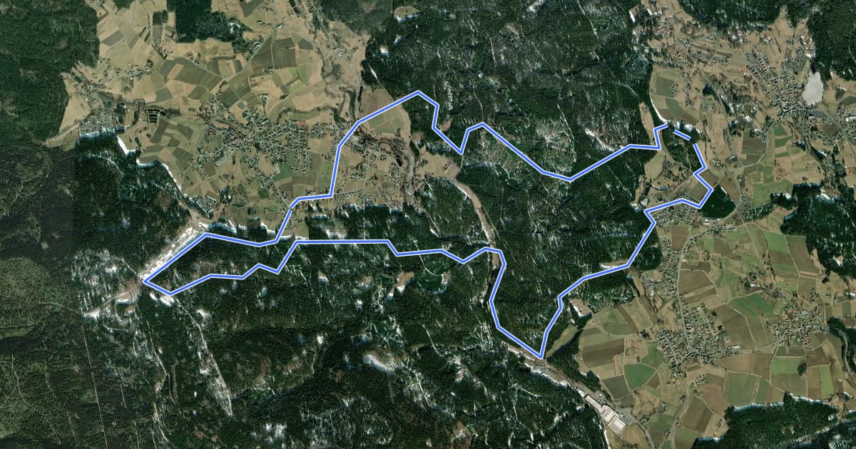 Маршрут Mehlmeisel Rundwanderweg Naabweg на спутниковом снимке