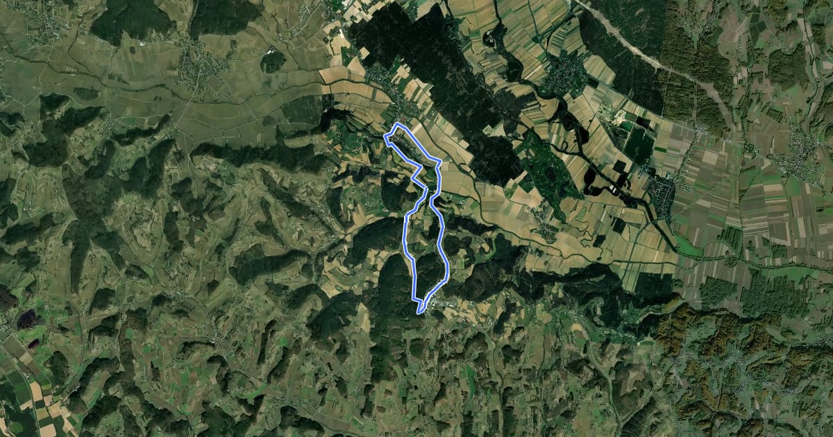 Маршрут Meilensteinweg / Weg 4 на спутниковом снимке