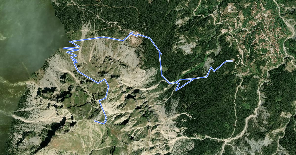 Маршрут Melissourgoi Strogoula Trail на спутниковом снимке