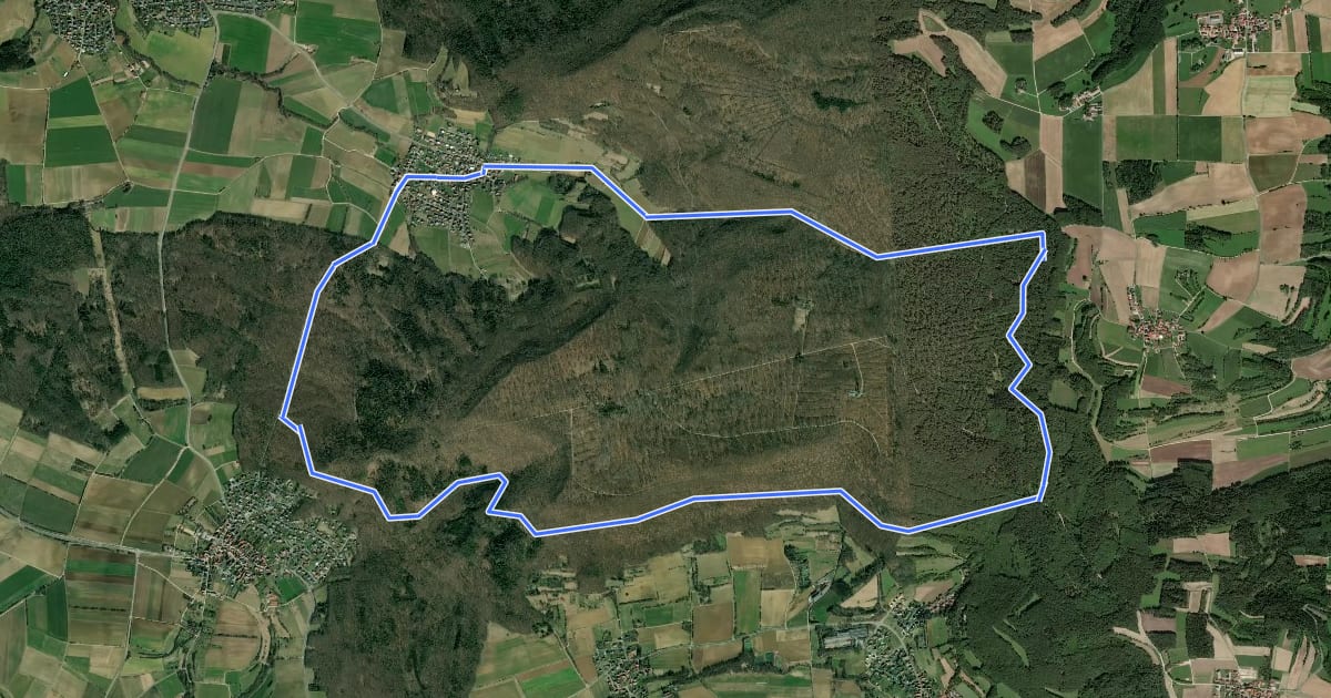 Маршрут Melkendorfer Rundwanderweg на спутниковом снимке